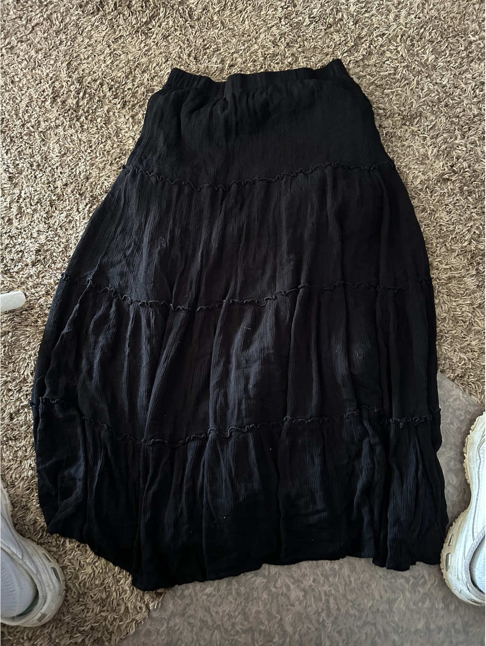 Princess Polly Black Tiered Midi Skirt Size US 10